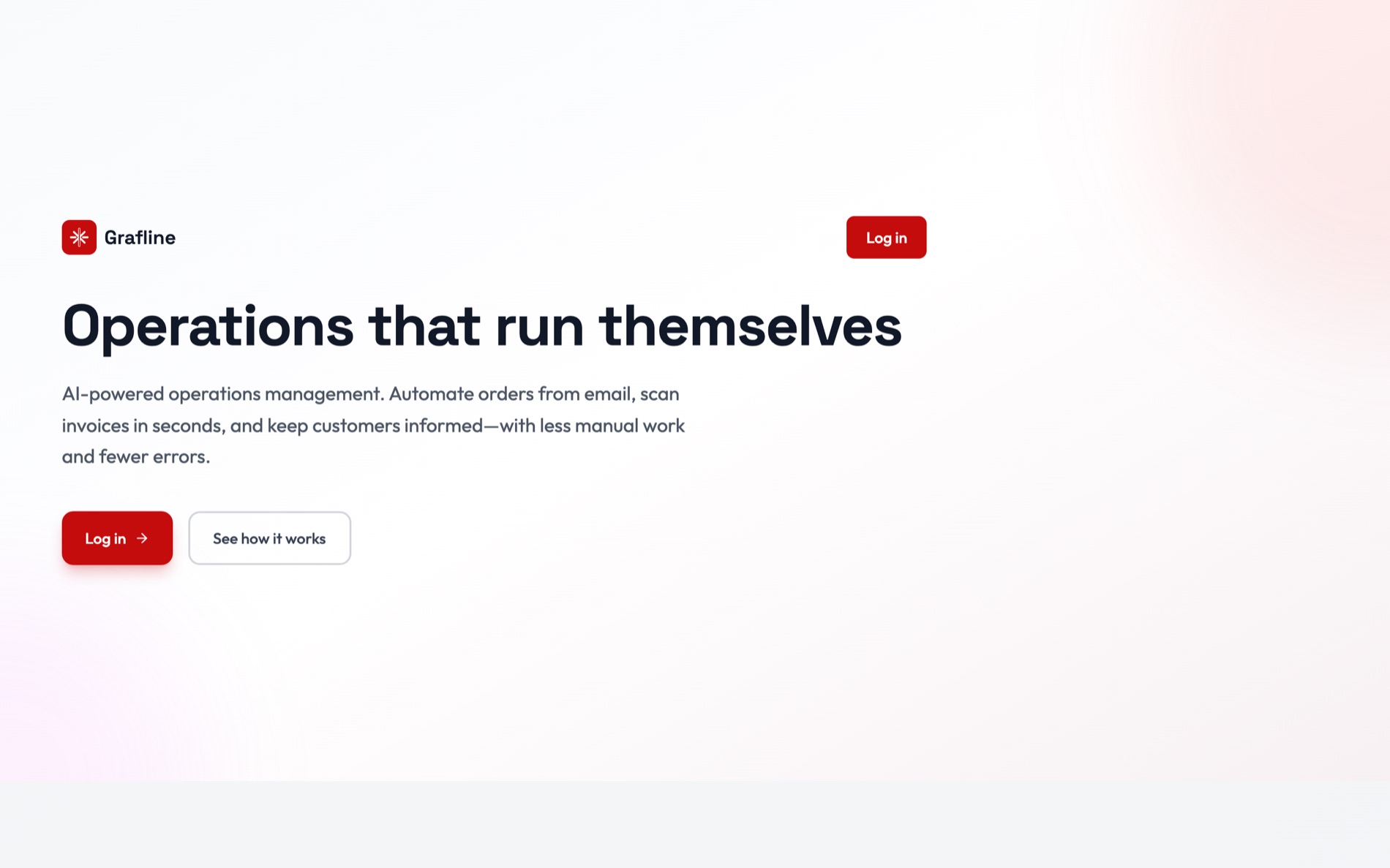 Grafline Platform landing page