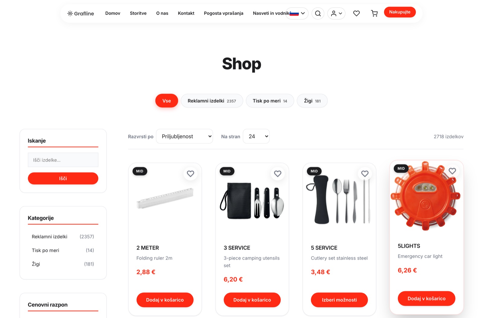 Catalog with filters