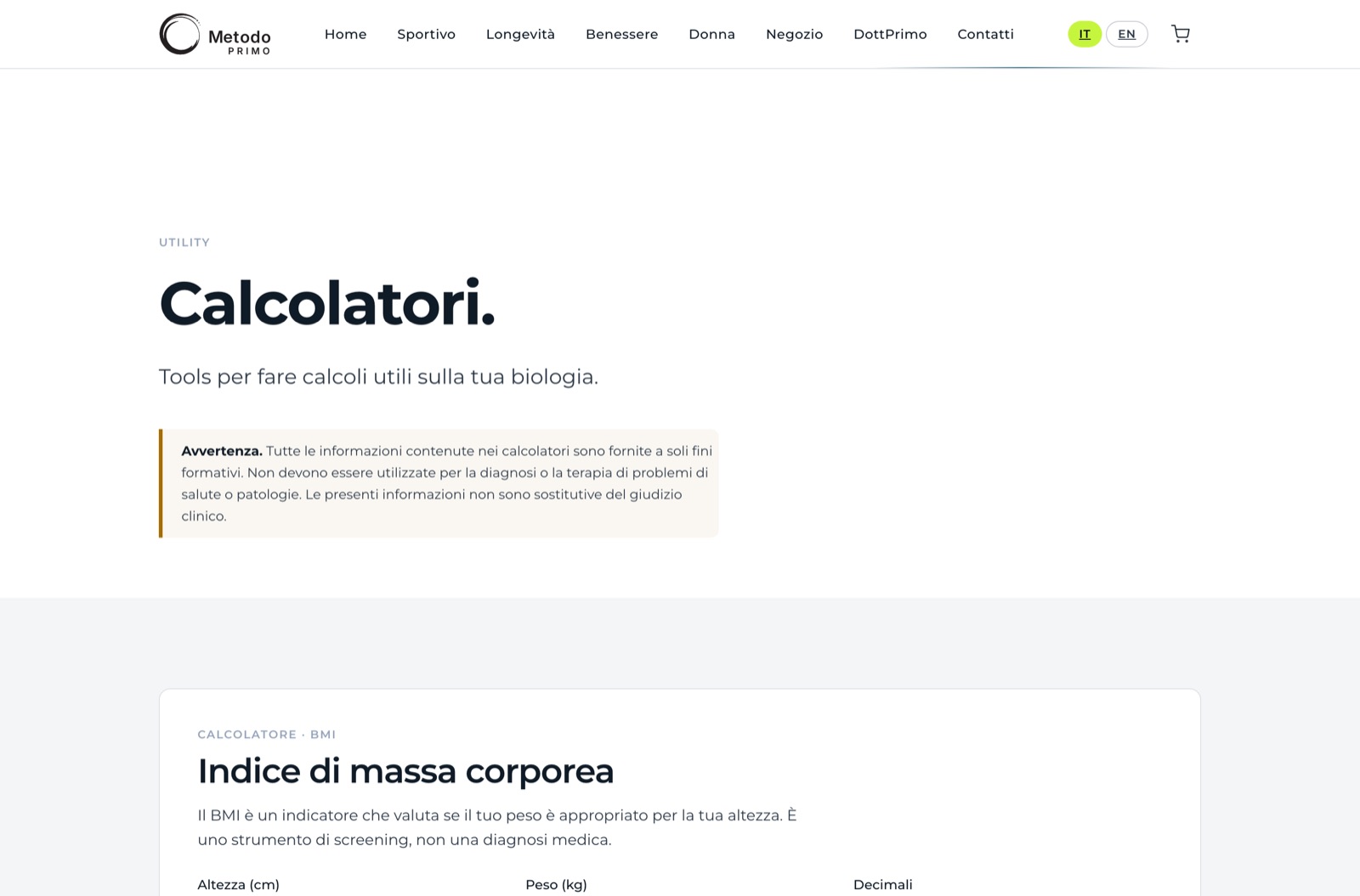 Wellness calculators